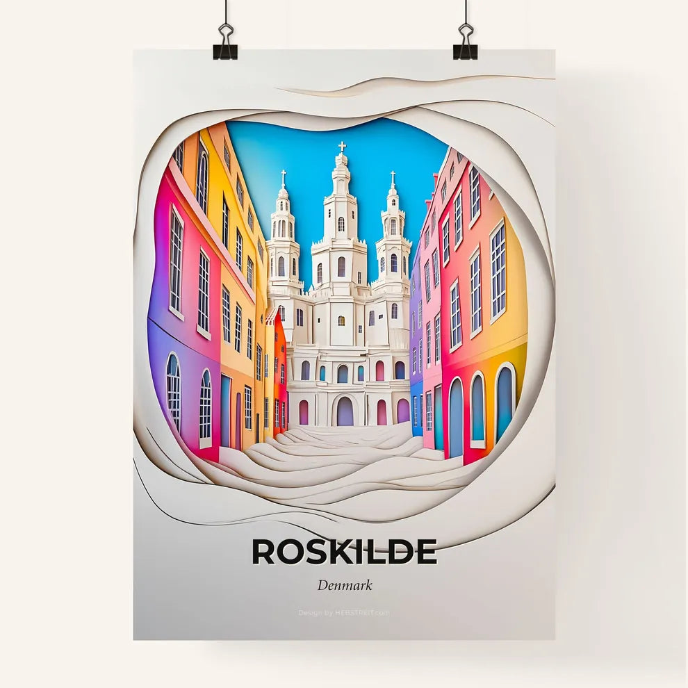 Vivid Roskilde, Denmark, Colorful Poster