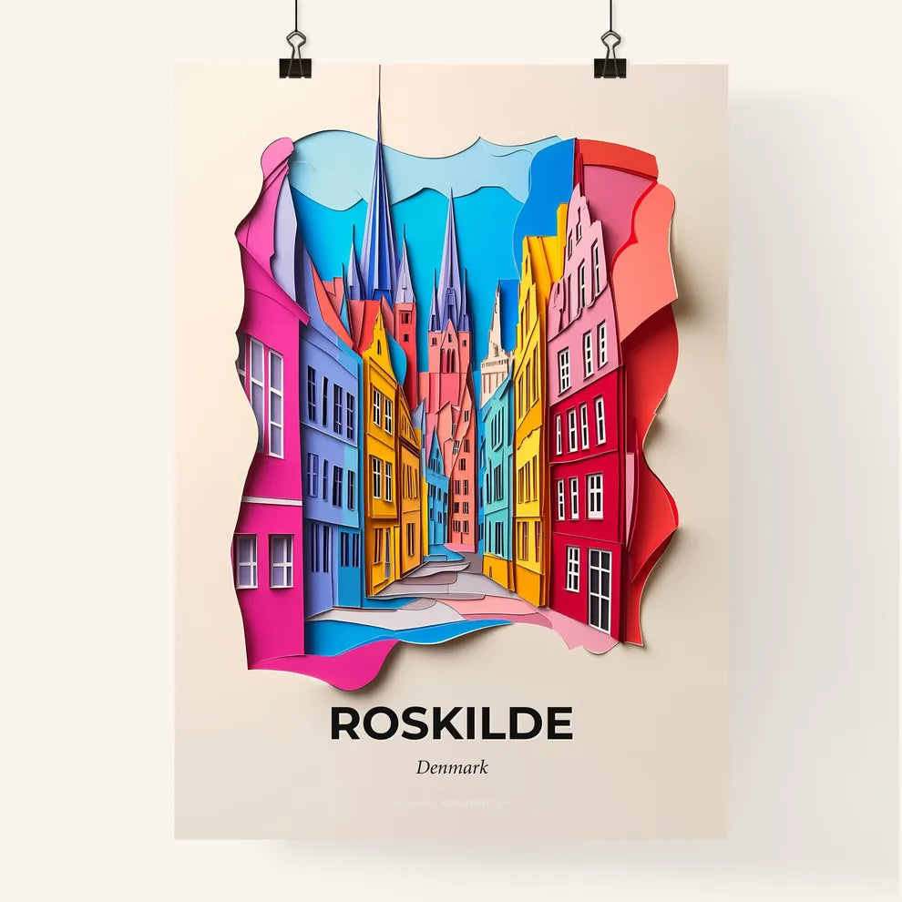 Vivid Roskilde, Denmark, Colorful Poster