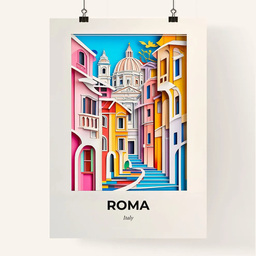 Vivid Rome, Italy, Colorful Poster