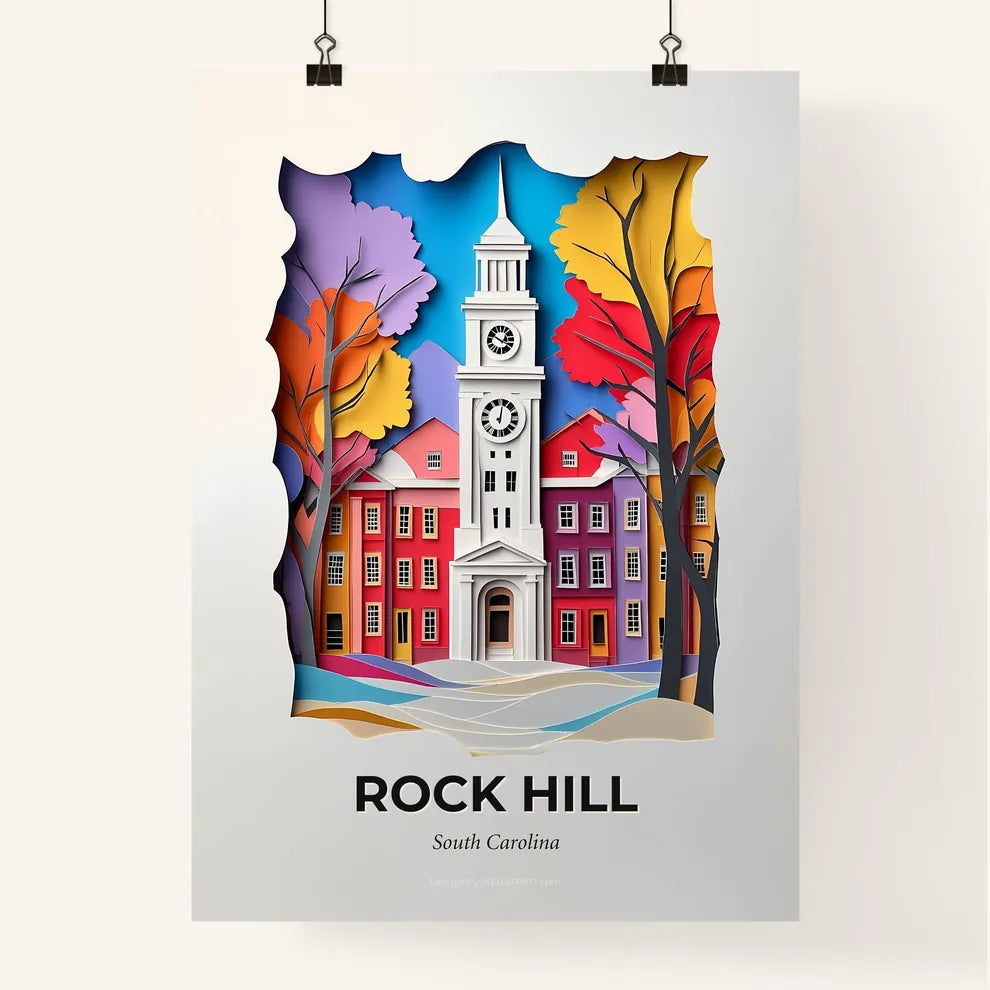 Vivid Rock Hill, South Carolina, Colorful Poster