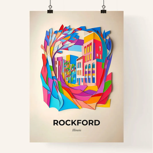 Vivid Rockford, Illinois, Colorful Poster
