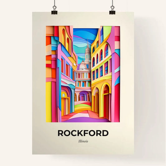 Vivid Rockford, Illinois, Colorful Poster