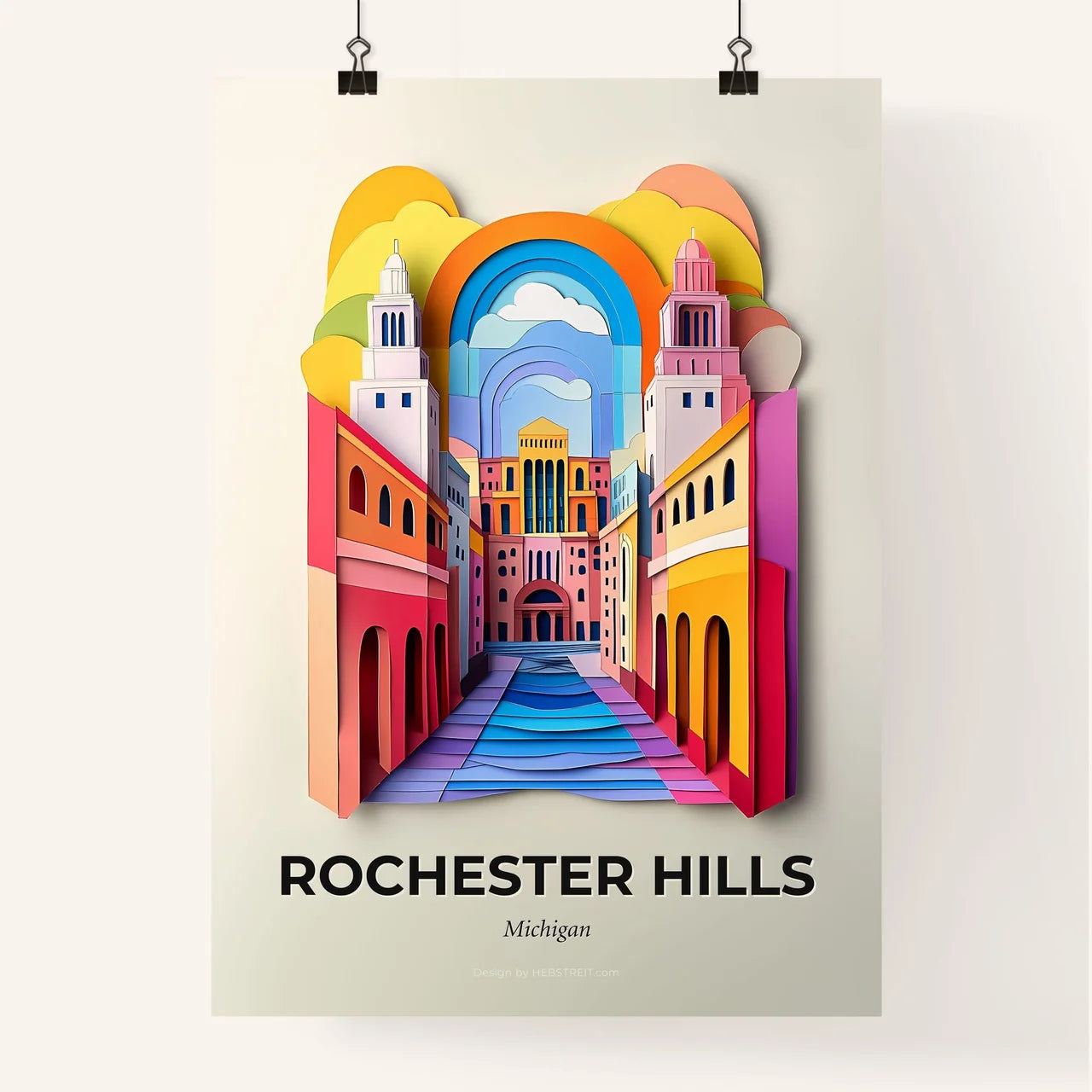 Vivid Rochester Hills, Michigan, Colorful Poster