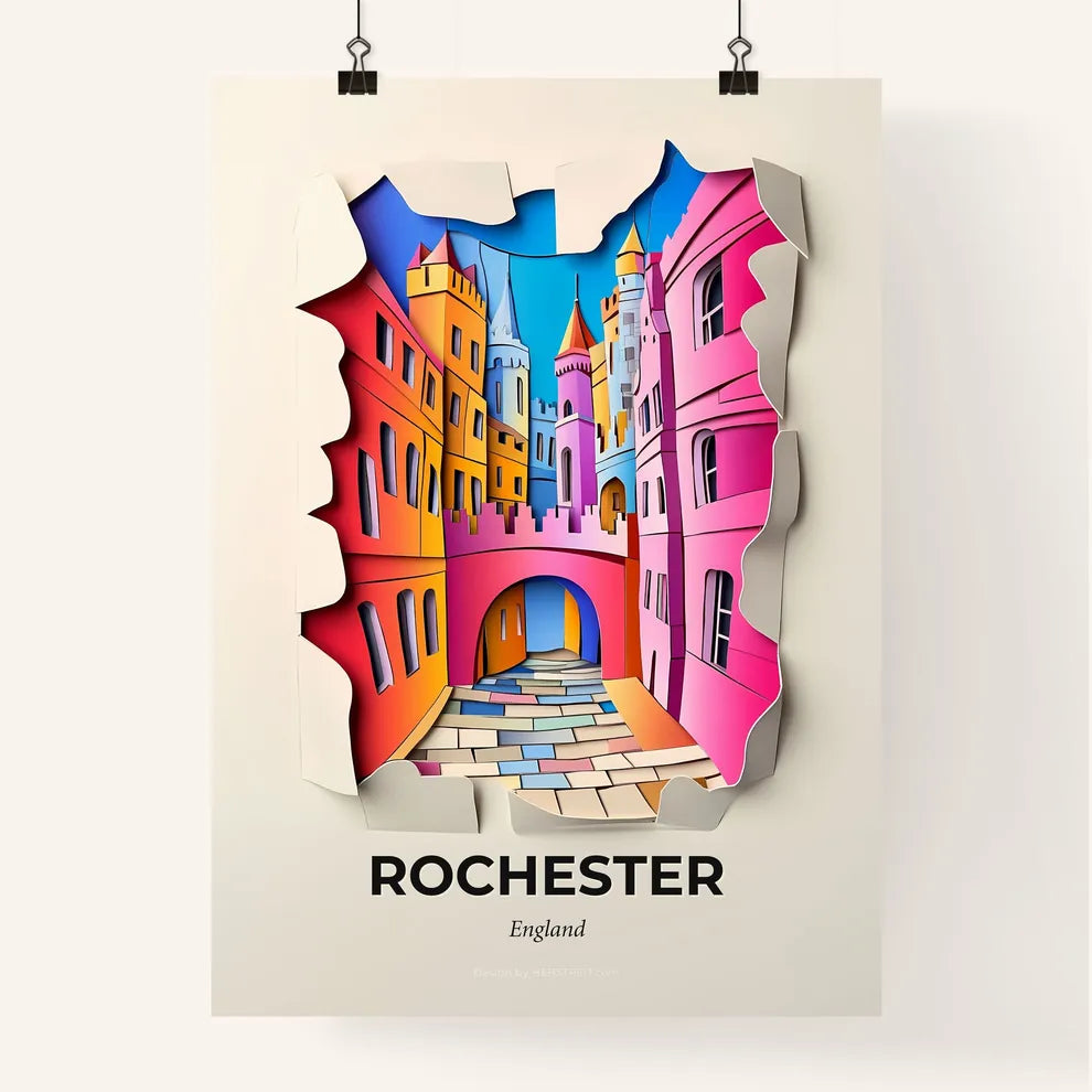 Vivid Rochester, England, Colorful Poster