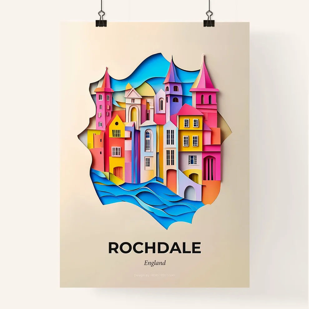 Vivid Rochdale, England, Colorful Poster