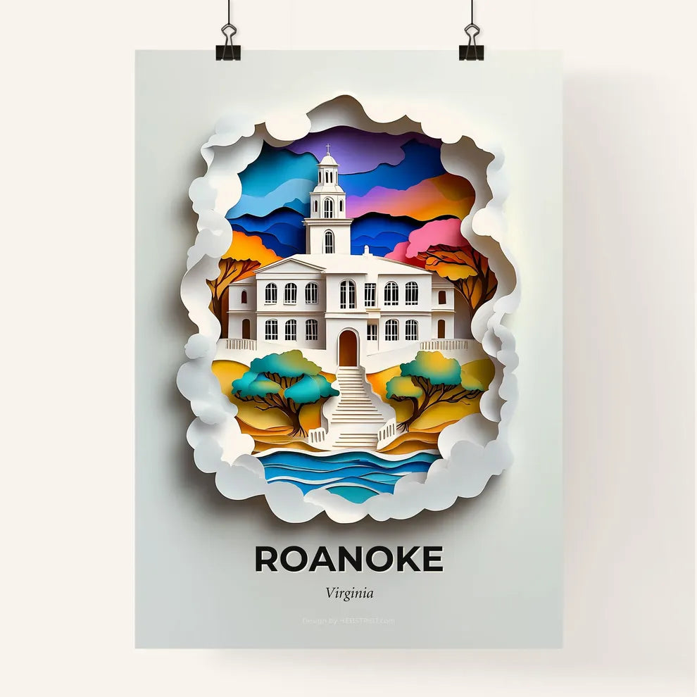 Vivid Roanoke, Virginia, Colorful Poster