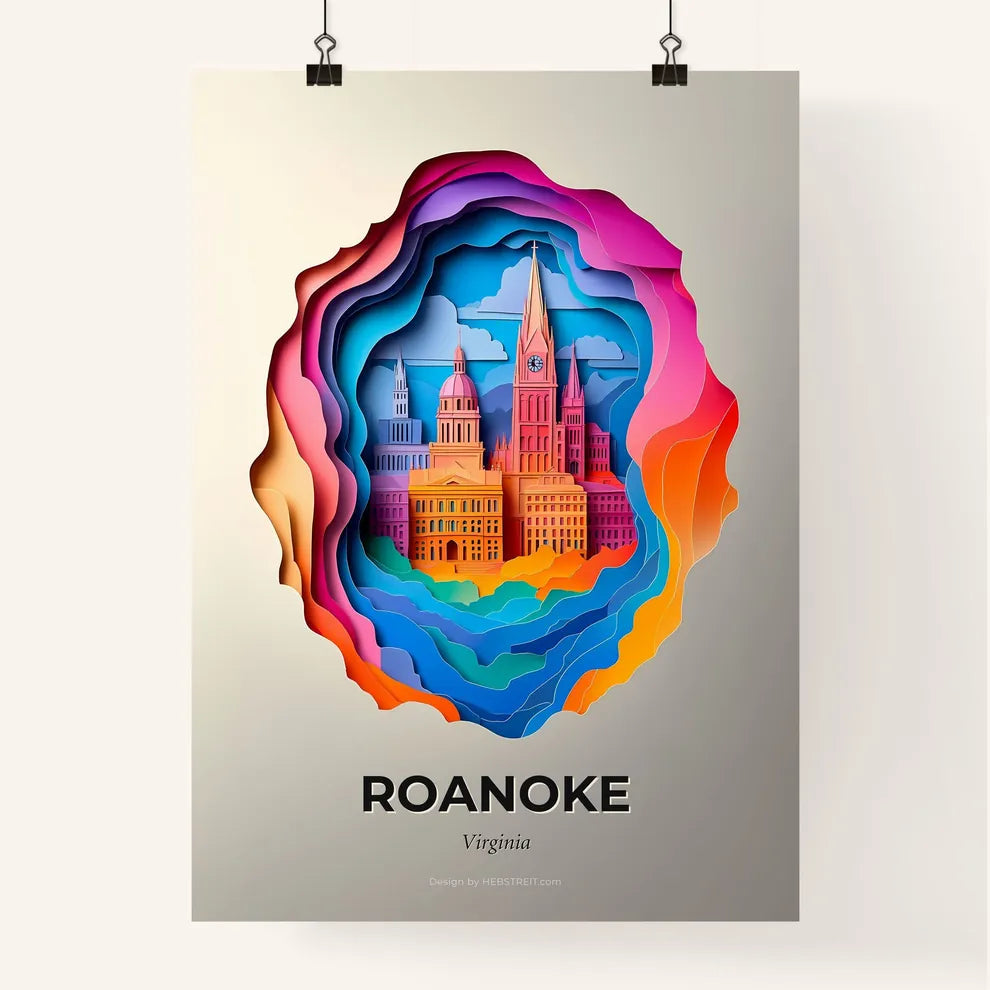 Vivid Roanoke, Virginia, Colorful Poster