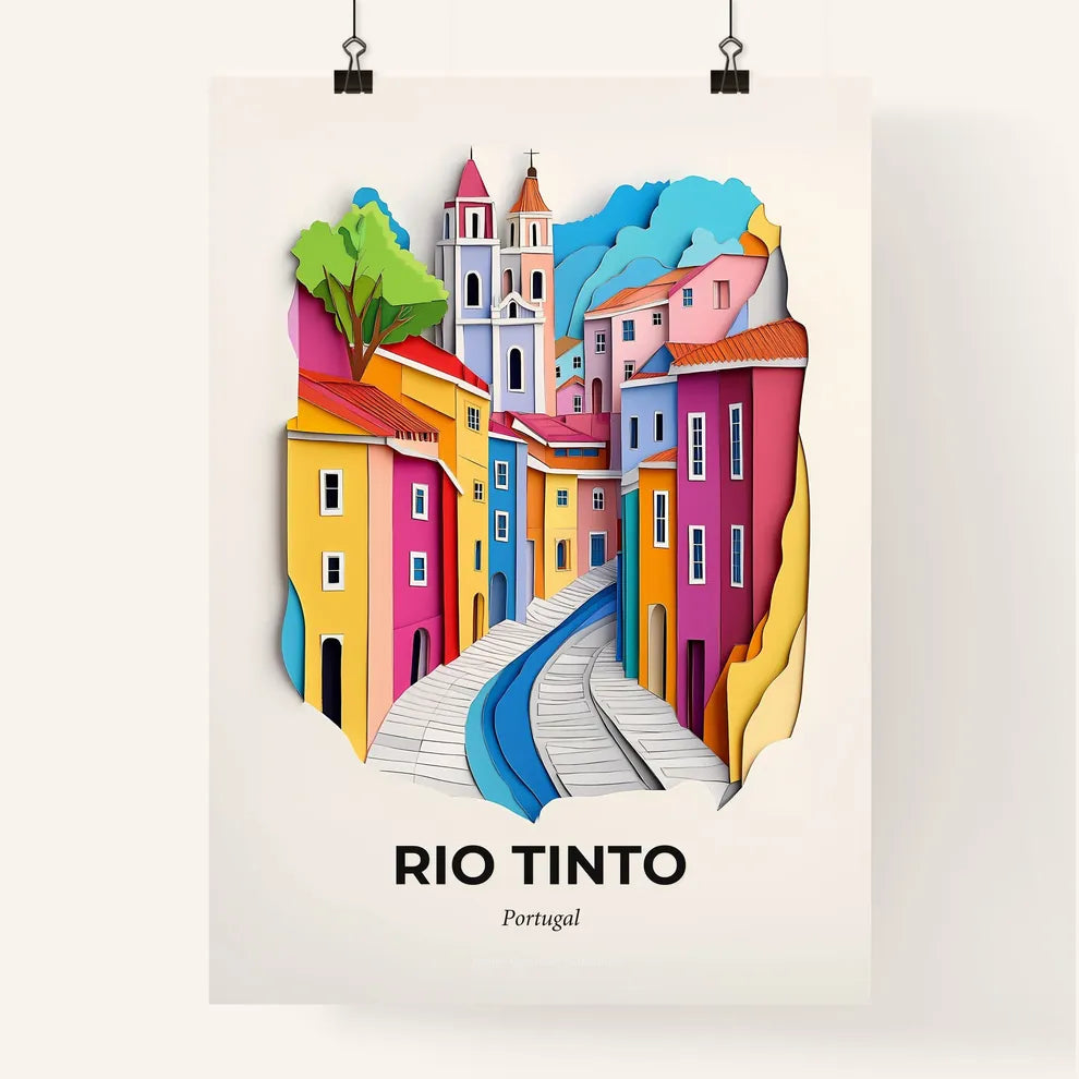 Vivid Rio Tinto, Portugal, Colorful Poster