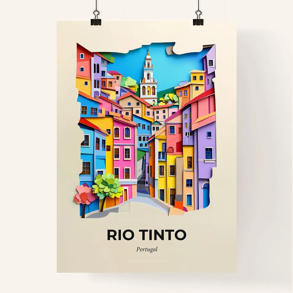 Vivid Rio Tinto, Portugal, Colorful Poster
