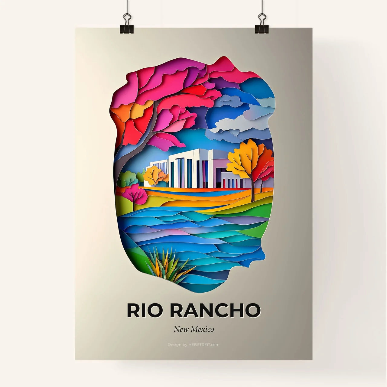 Vivid Rio Rancho, New Mexico, Colorful Poster