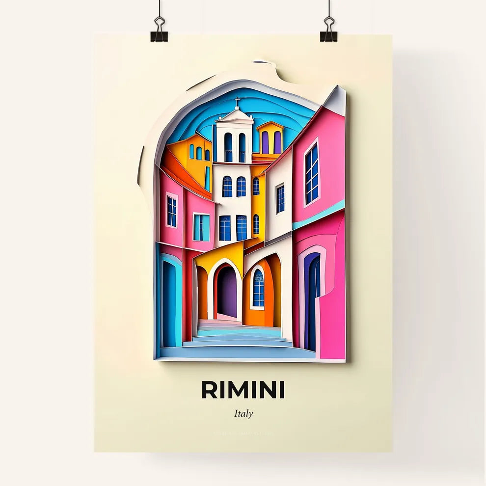 Vivid Rimini, Italy, Colorful Poster
