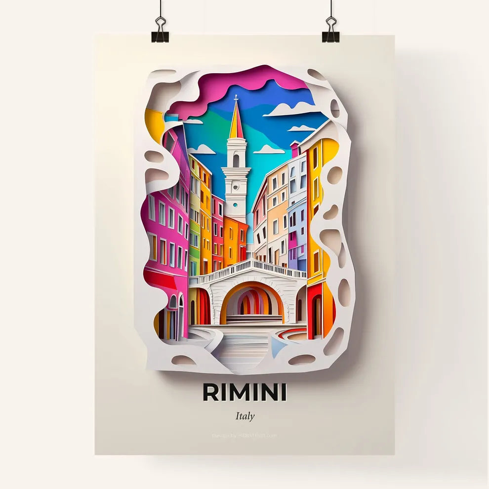 Vivid Rimini, Italy, Colorful Poster