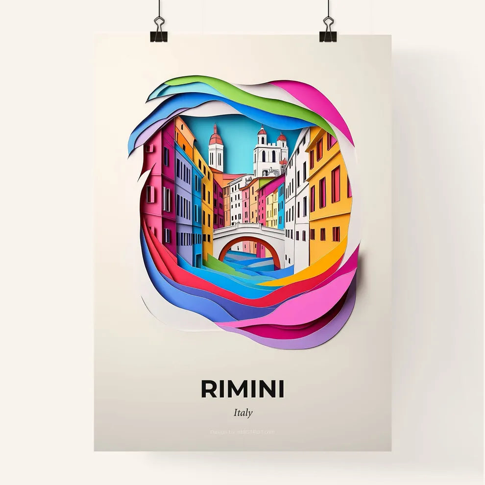 Vivid Rimini, Italy, Colorful Poster
