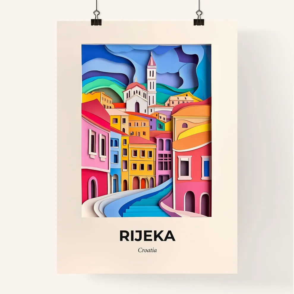 Vivid Rijeka , Croatia, Colorful Poster