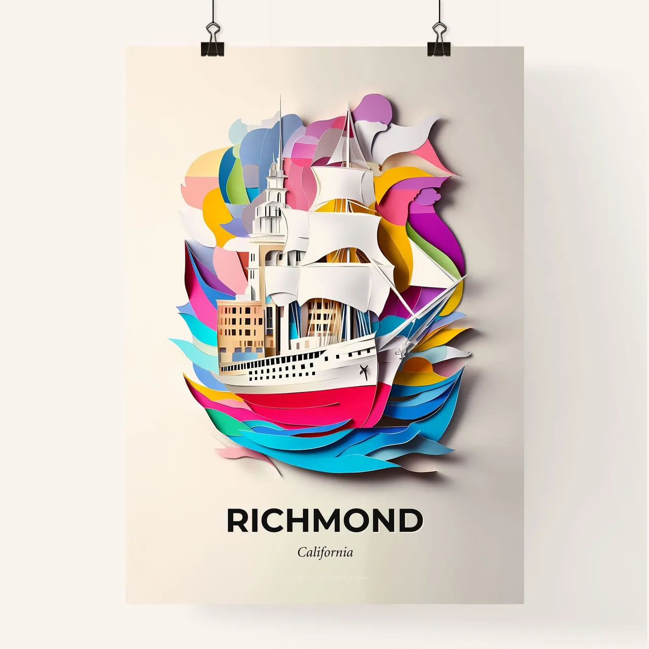 Vivid Richmond, California, Colorful Poster