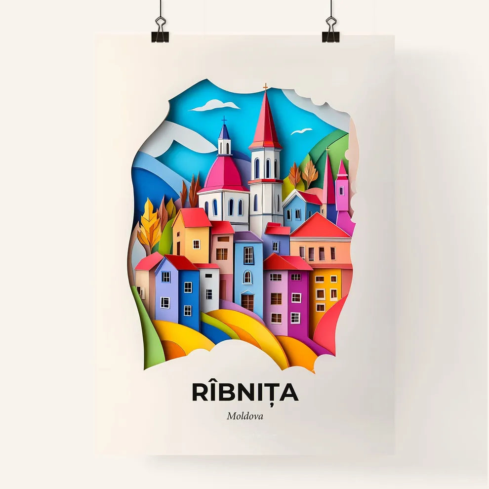 Vivid Rîbnița, Moldova, Colorful Poster