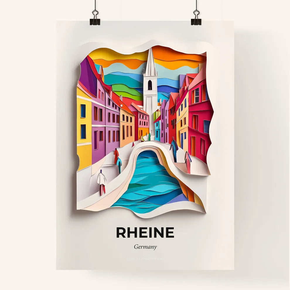 Vivid Rheine, Germany, Colorful Poster