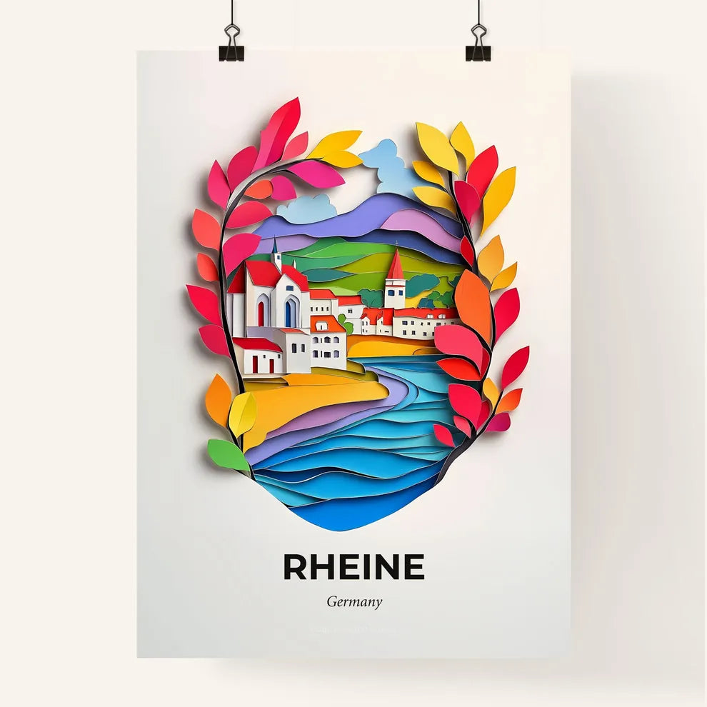Vivid Rheine, Germany, Colorful Poster