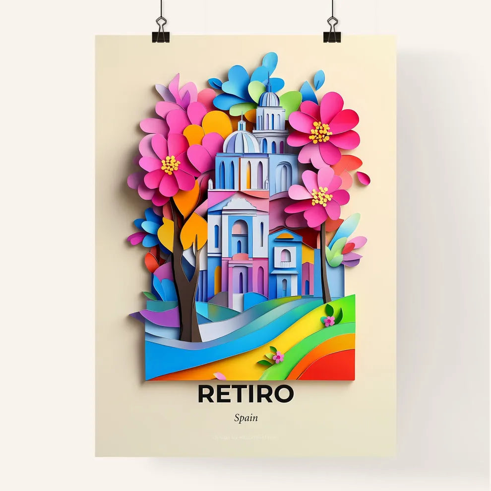 Vivid Retiro, Spain, Colorful Poster