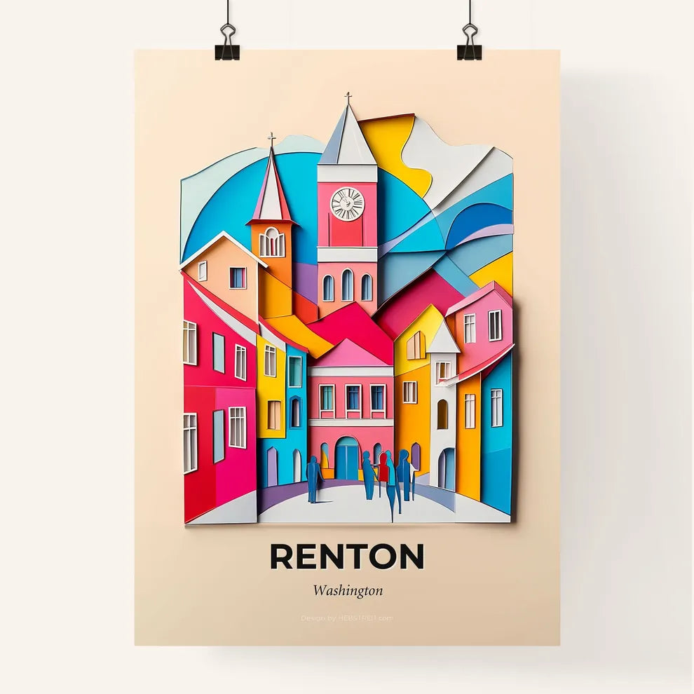 Vivid Renton, Washington, Colorful Poster