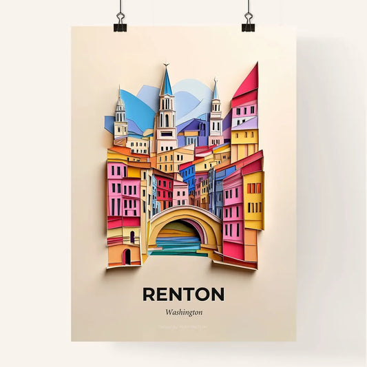 Vivid Renton, Washington, Colorful Poster