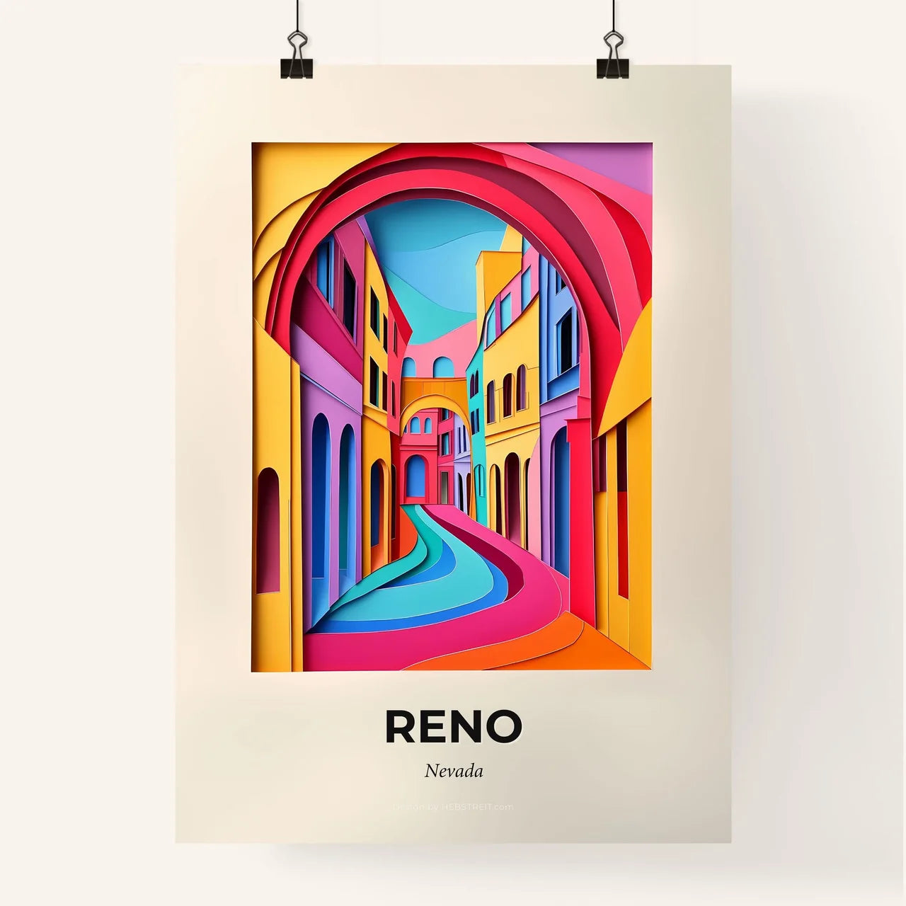 Vivid Reno, Nevada, Colorful Poster