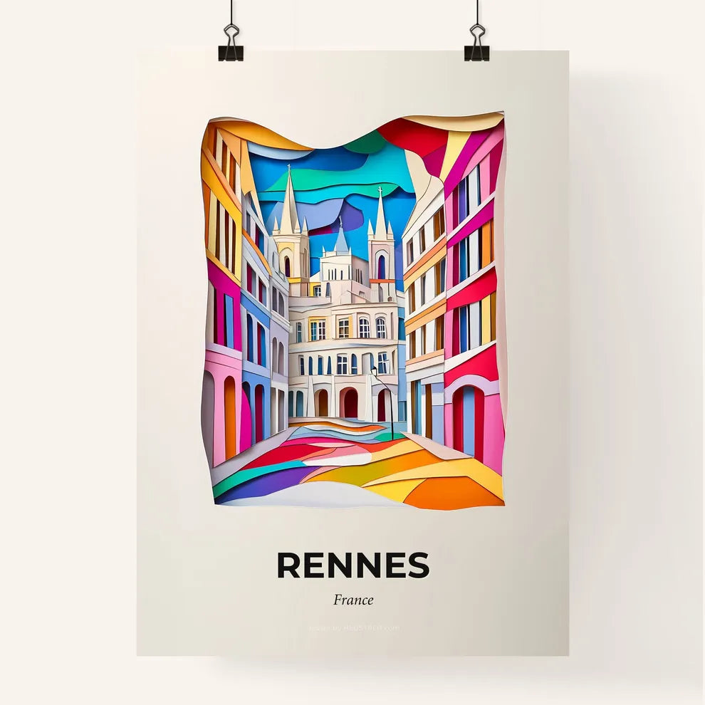 Vivid Rennes, France, Colorful Poster