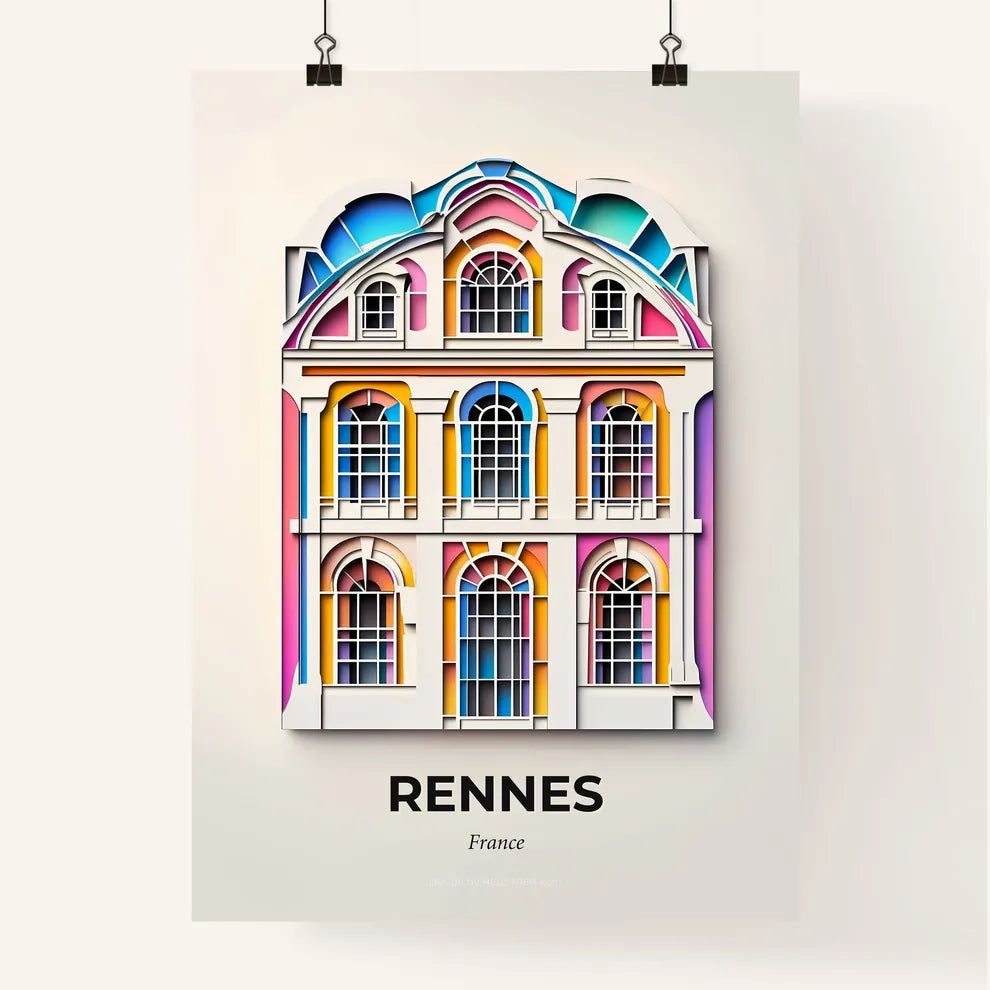 Vivid Rennes, France, Colorful Poster