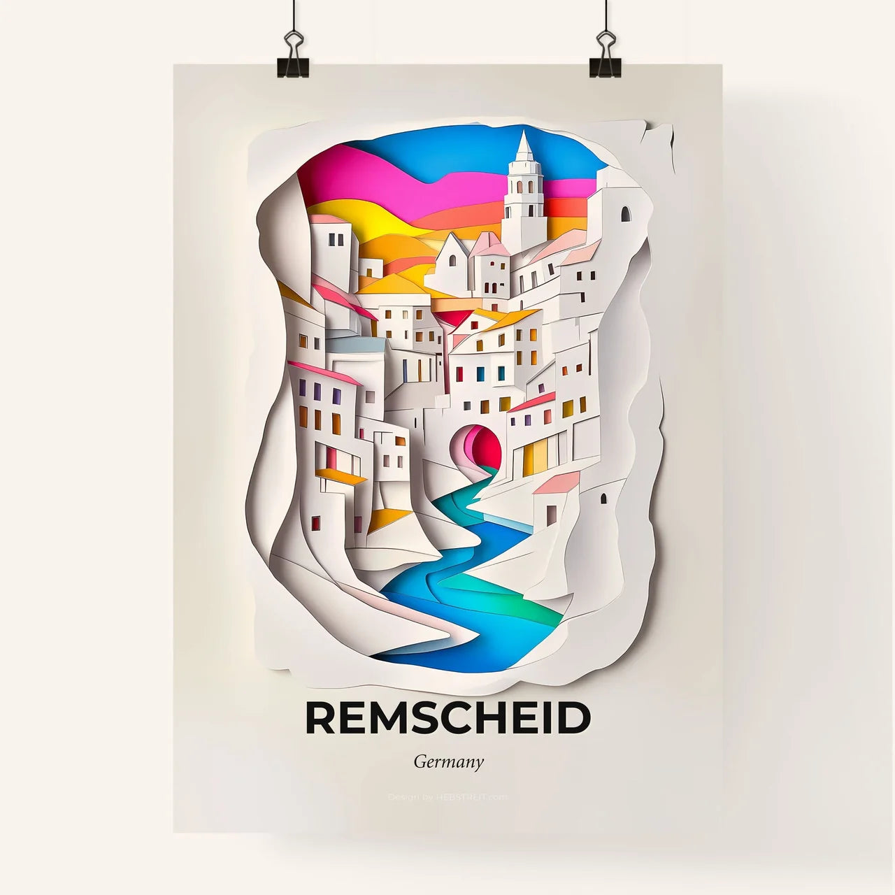 Vivid Remscheid, Germany, Colorful Poster