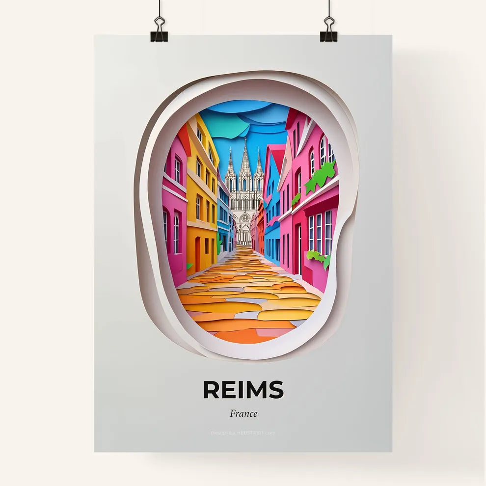 Vivid Reims, France, Colorful Poster