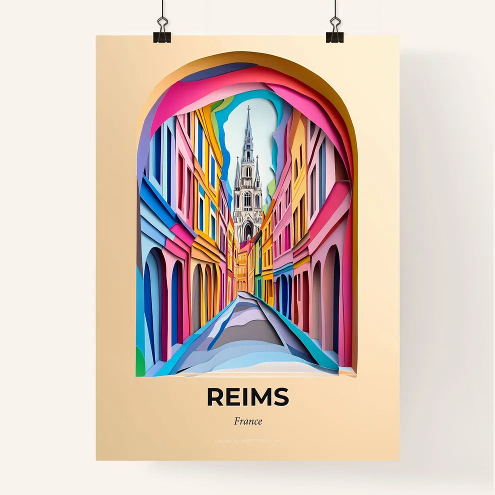 Vivid Reims, France, Colorful Poster