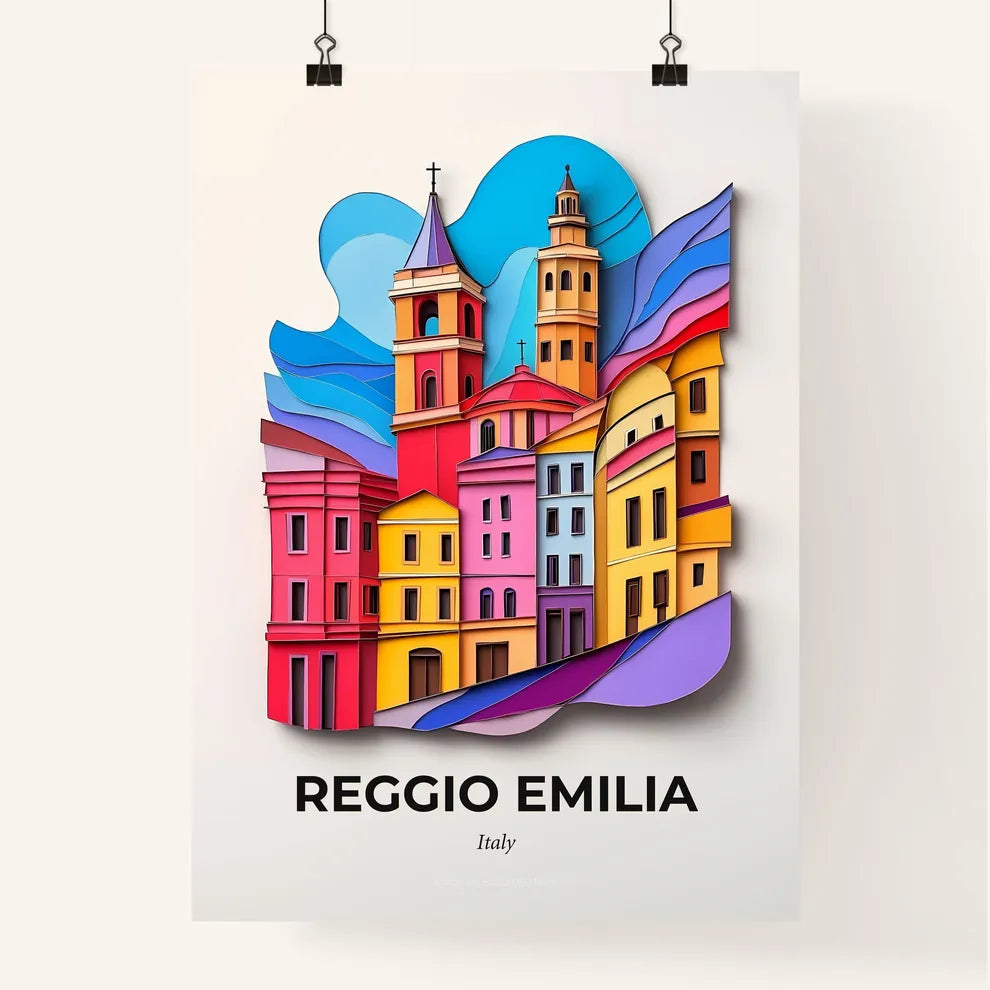Vivid Reggio Emilia, Italy, Colorful Poster