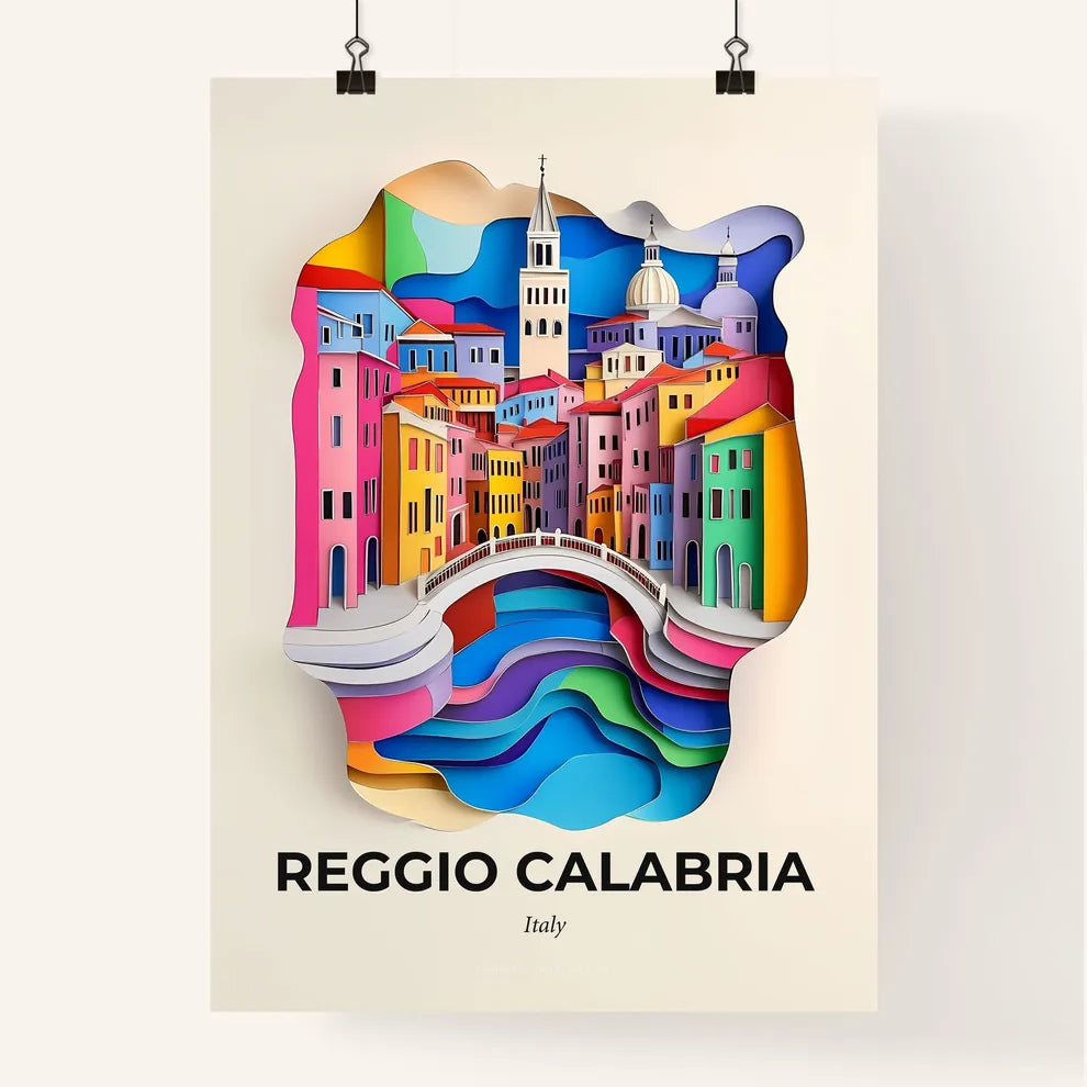 Vivid Reggio Calabria, Italy, Colorful Poster