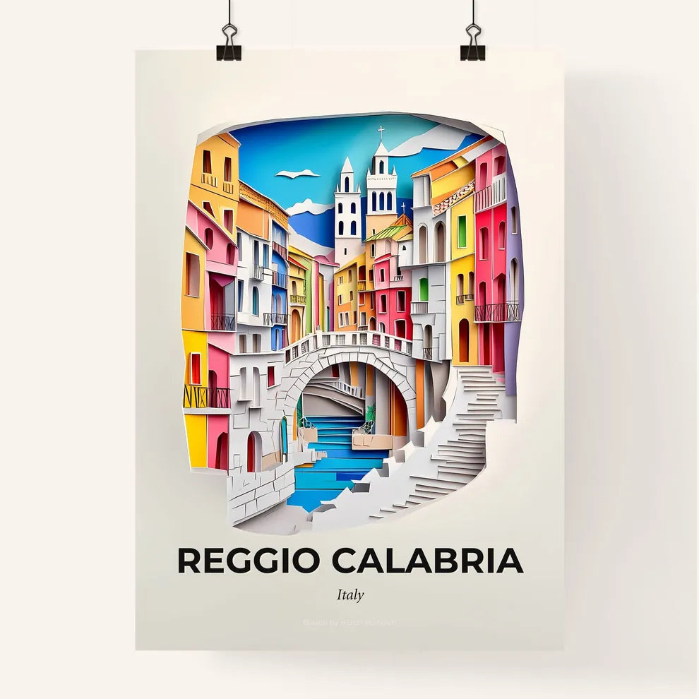 Vivid Reggio Calabria, Italy, Colorful Poster