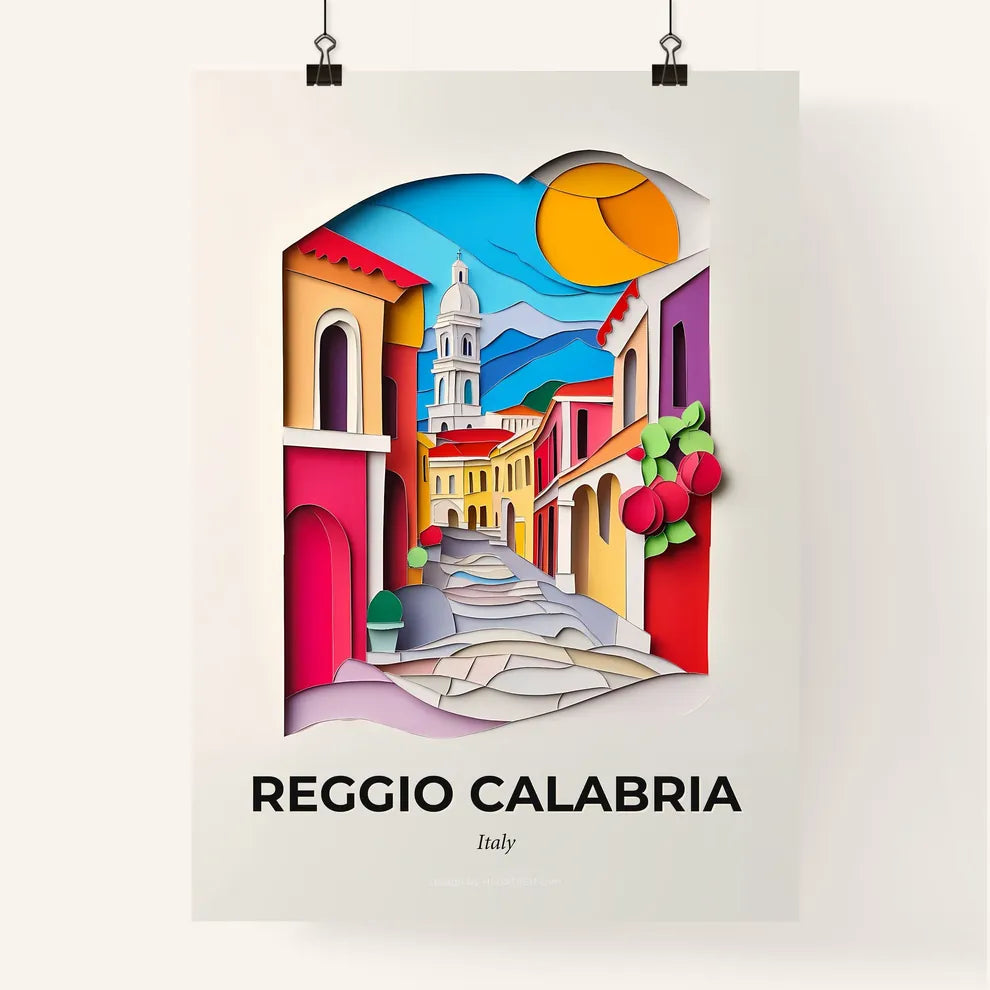 Vivid Reggio Calabria, Italy, Colorful Poster