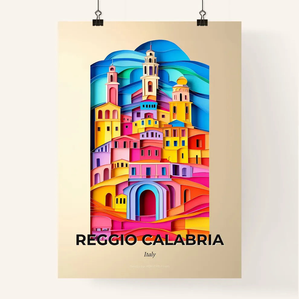 Vivid Reggio Calabria, Italy, Colorful Poster