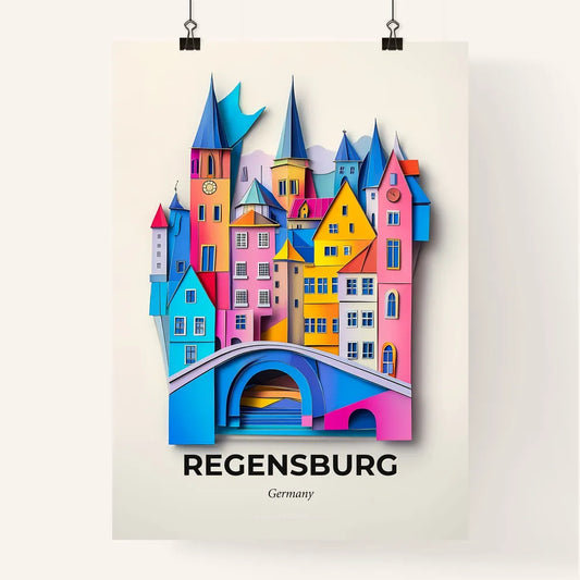 Vivid Regensburg, Germany, Colorful Poster