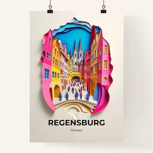 Vivid Regensburg, Germany, Colorful Poster