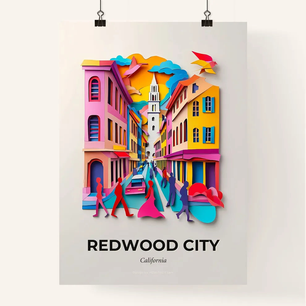 Vivid Redwood City, California, Colorful Poster