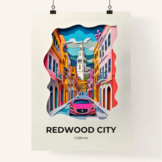 Vivid Redwood City, California, Colorful Poster