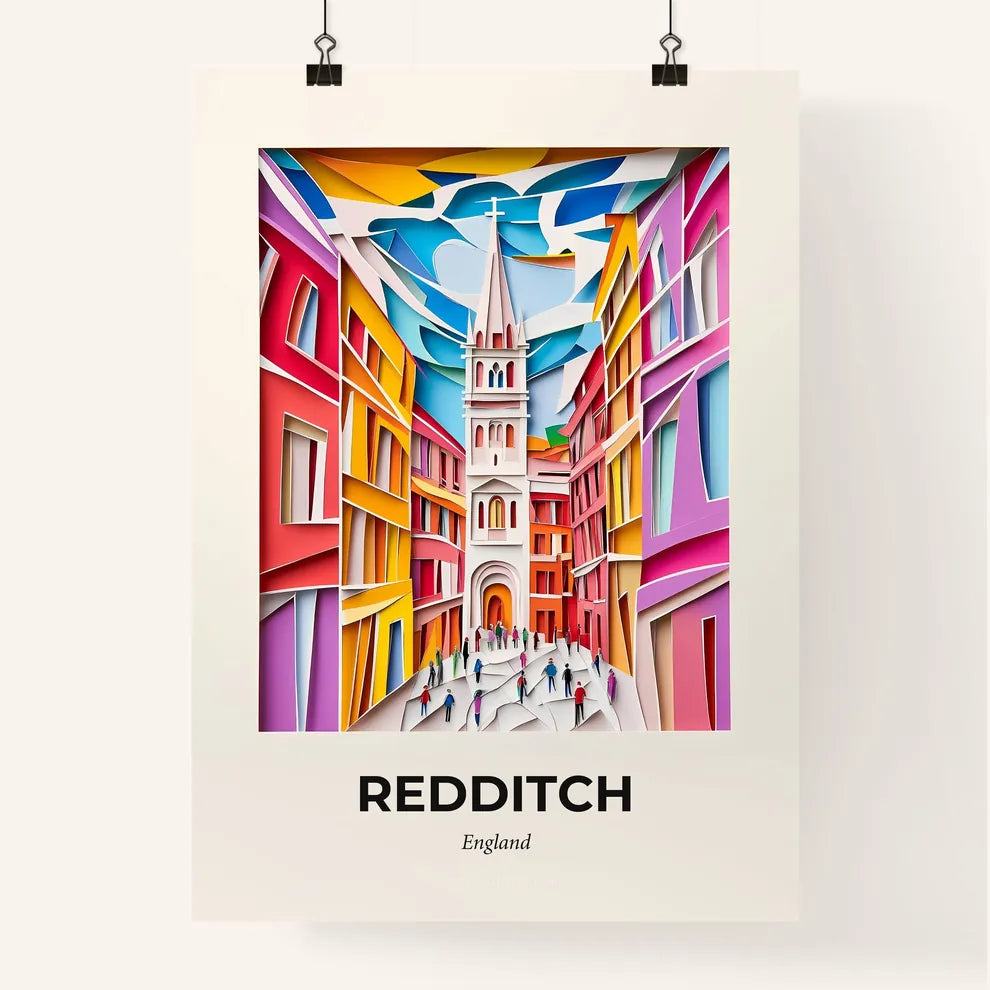 Vivid Redditch, England, Colorful Poster