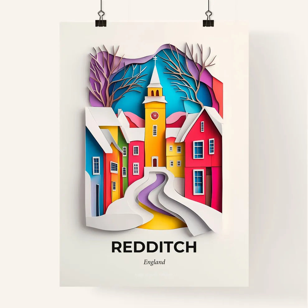Vivid Redditch, England, Colorful Poster