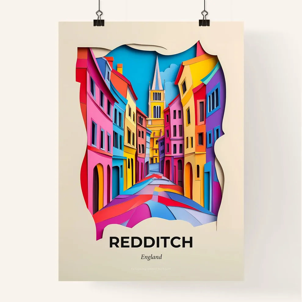 Vivid Redditch, England, Colorful Poster