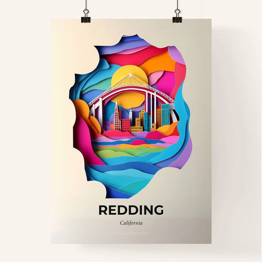 Vivid Redding, California, Colorful Poster
