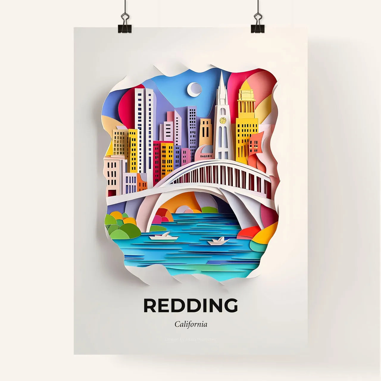 Vivid Redding, California, Colorful Poster