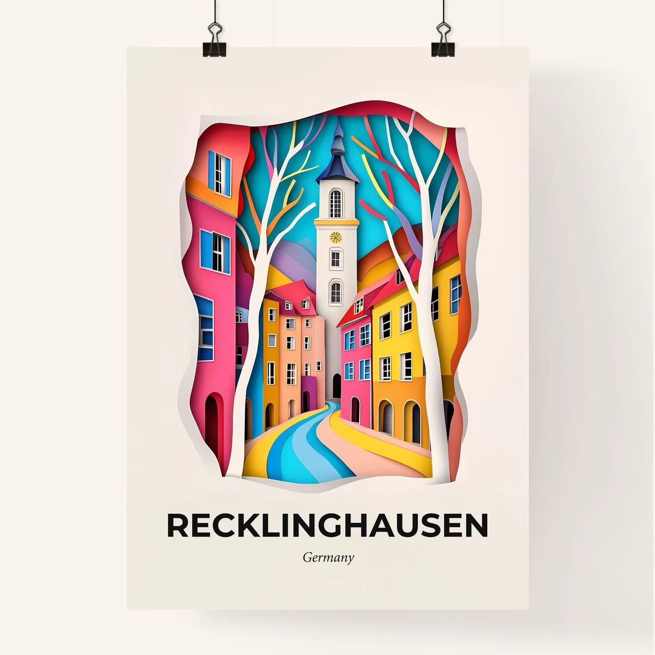 Vivid Recklinghausen, Germany, Colorful Poster