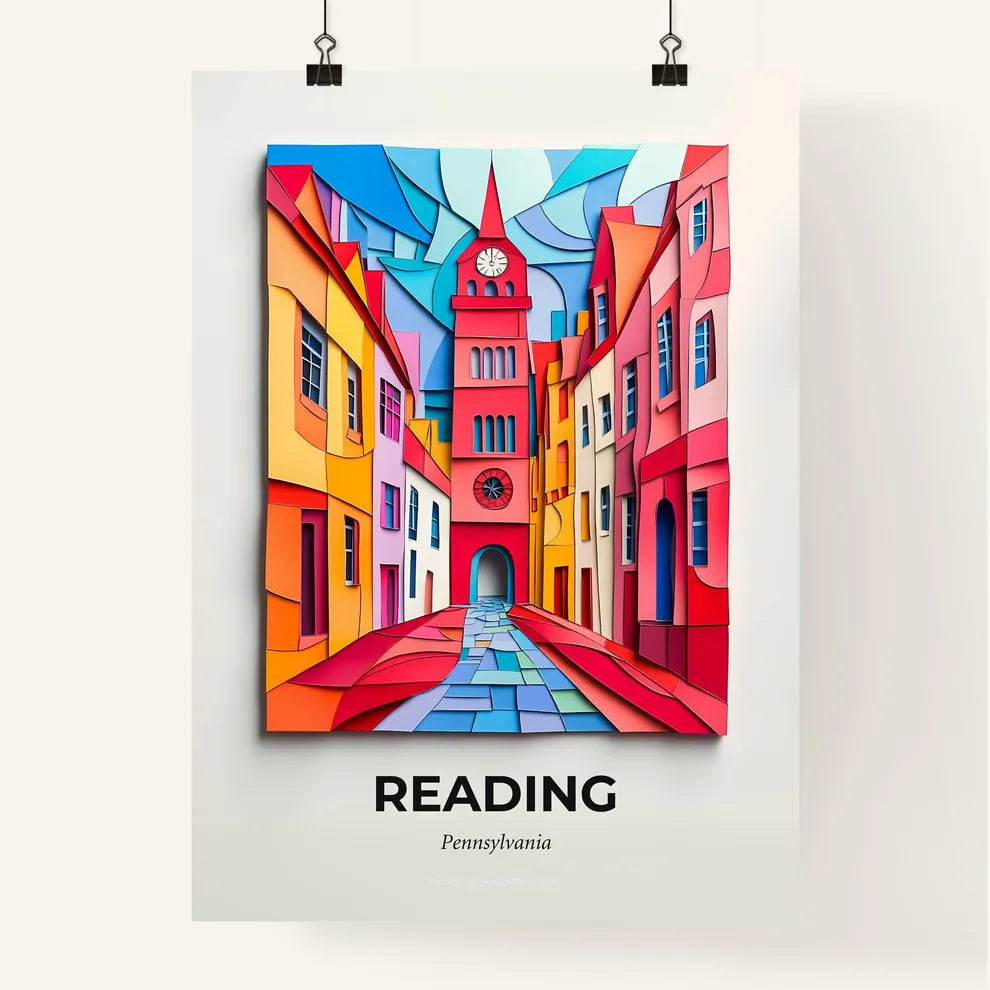 Vivid Reading, Pennsylvania, Colorful Poster