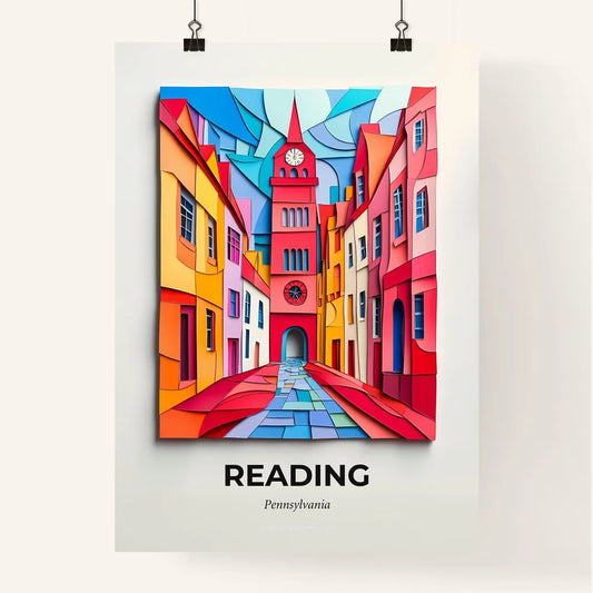 Vivid Reading, Pennsylvania, Colorful Poster