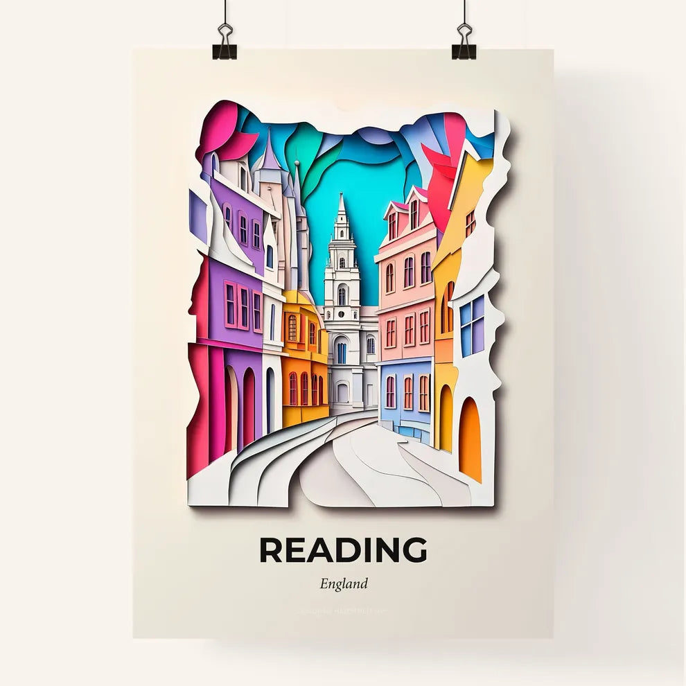 Vivid Reading, England, Colorful Poster
