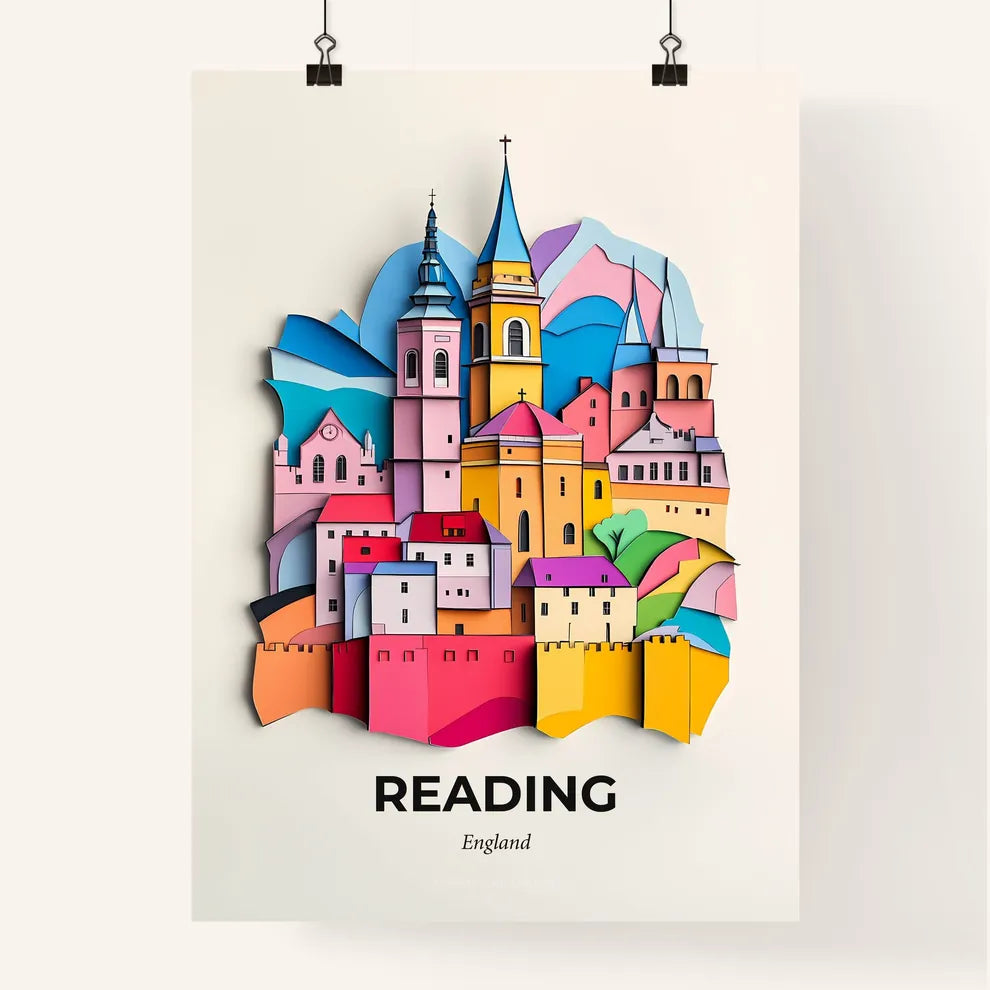 Vivid Reading, England, Colorful Poster